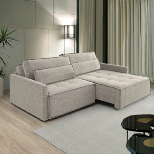 Sofá Cama Retrátil e Reclinável Realeza Plus Com Molas