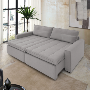Sofá Retrátil Reclinável e Cama New Wave Plus Molas Ensacadas